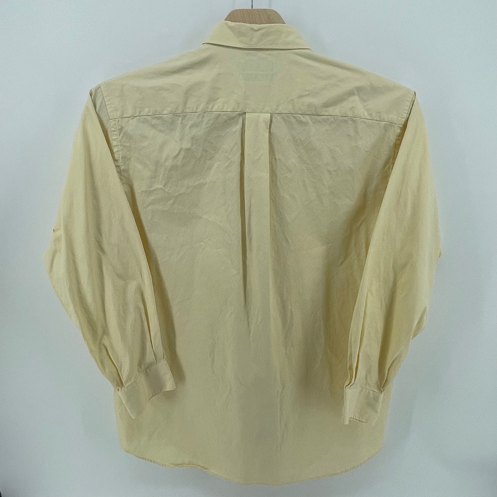 Nautica Mens Yellow 2 Ply Cotton Button Down Shirt Size 17 34/35 Long Sleeve - Picture 3 of 13